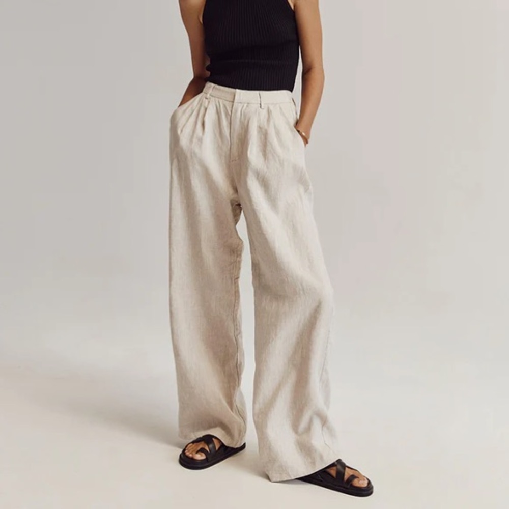 Dissh Norah Natural Linen Pant Sz 6 NWOT